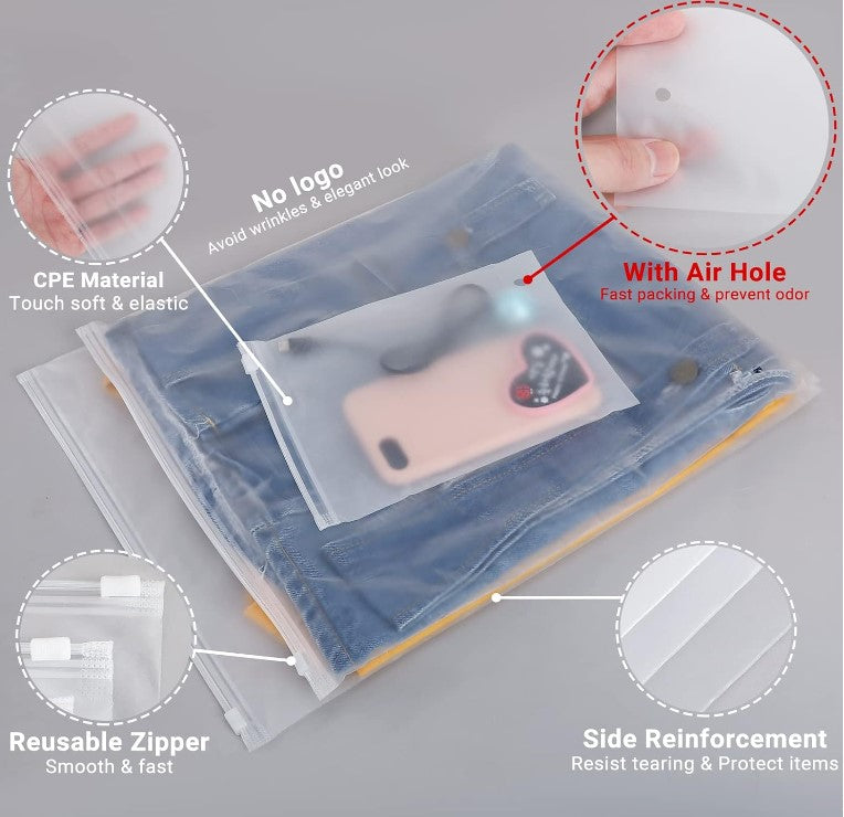 Frosted Zipper Lock Bags High Quality Plastic Bags